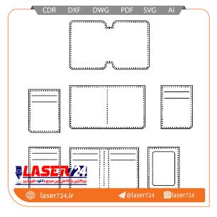 تصویر الگو برش لیزر جا کارتی زیپ دار چرم #2